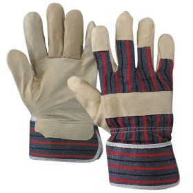 GUANTO IN PELLE DI MAIALINO E TELA